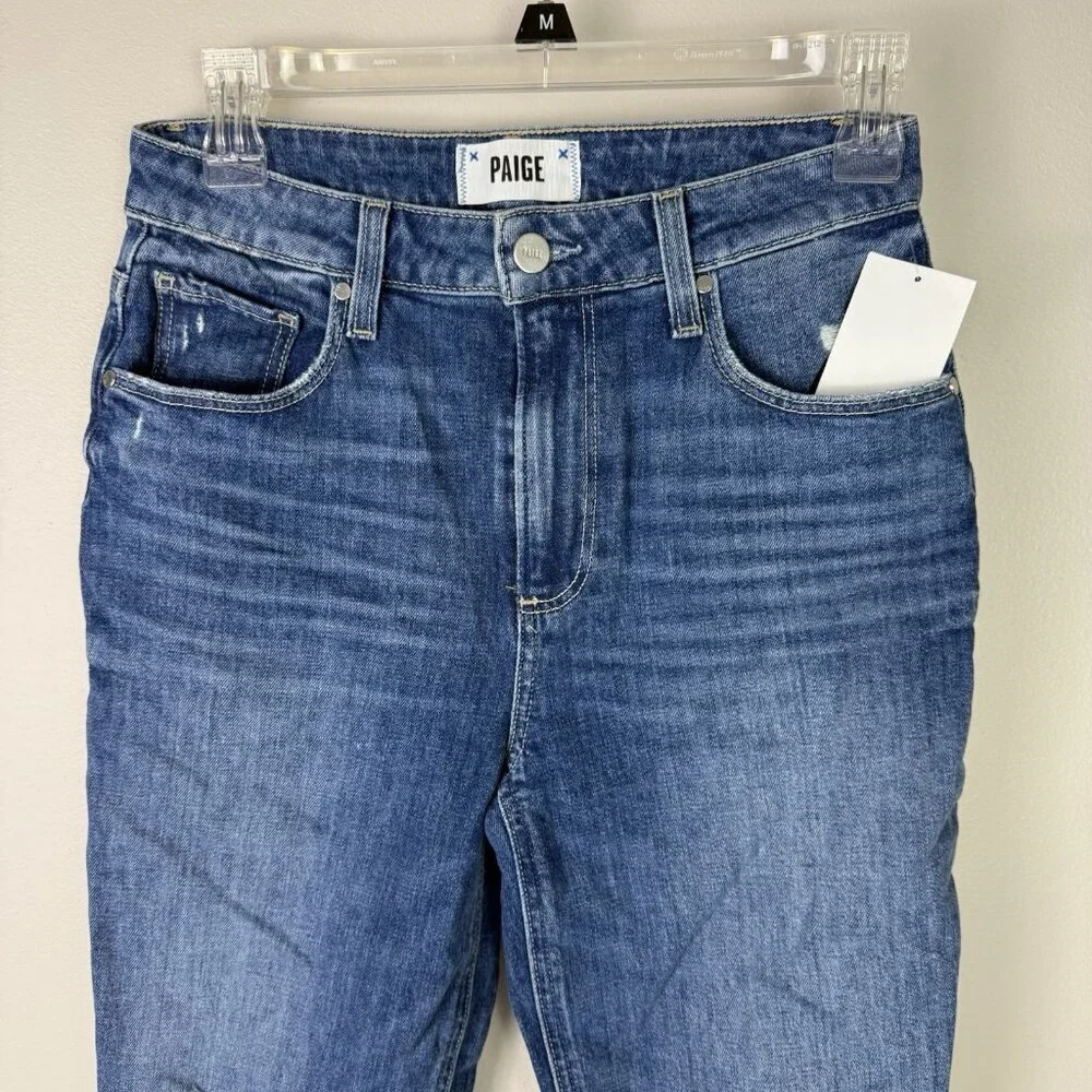 Anthropolgie Paige Cropped Jean Women Blue Sarah Classic Slim High Rise Size 25 - Picture 4 of 11